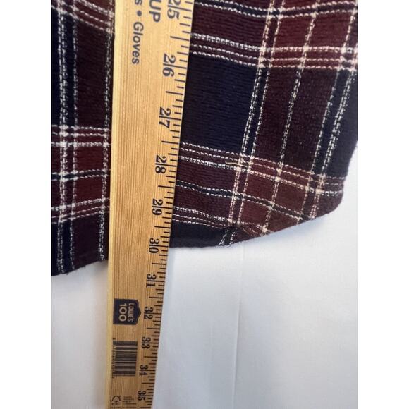Billabong Womens Size Small Red Plaid Button Up Long Sleeve Flannel Pocket Shirt - Picture 5 of 7